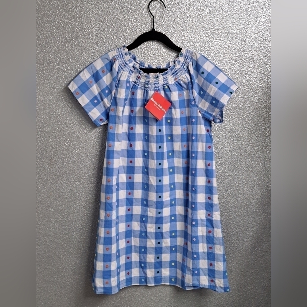 NWT Hanna Andersson Swiss Dot & Checked Dress Size 140 (10)